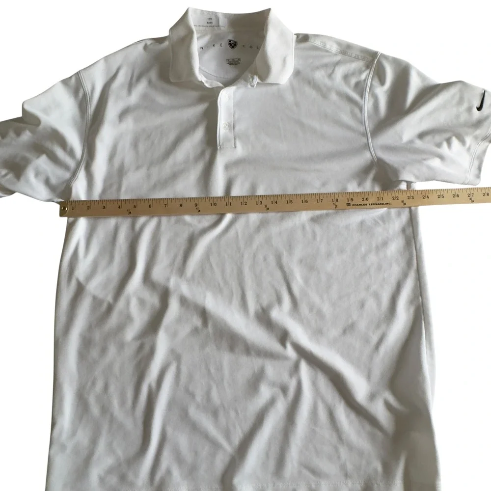 Nike Golf Polo Shirt Mens XL White Excellent Nike Fit Dry Short Sleeve Logo